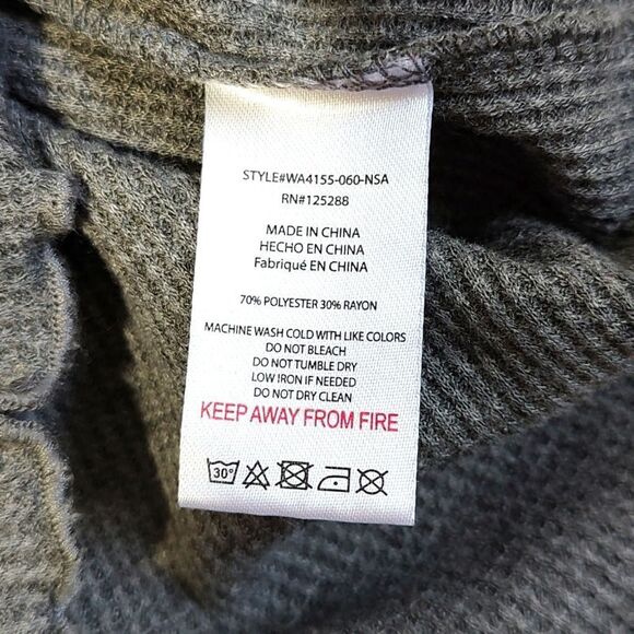 Rae Dunn Size Small Women's‎ "Cozy" Long Sleeve Waffle Lettuce Hem Pajama Top - Picture 10 of 11